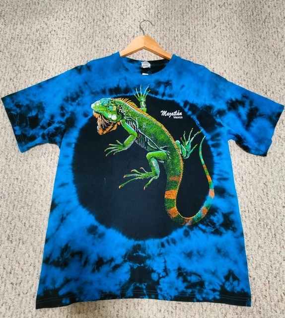 MAZATLAN MEXICO MULTICOLOR IGUANA Tie-Dye Swirl Yazbek T-Shirt Size L $16.32 - PicClick CA